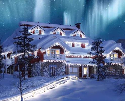 новогодний набор освещения дома "лапландия"