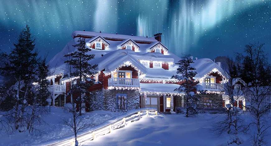 новогодний набор освещения дома "лапландия"